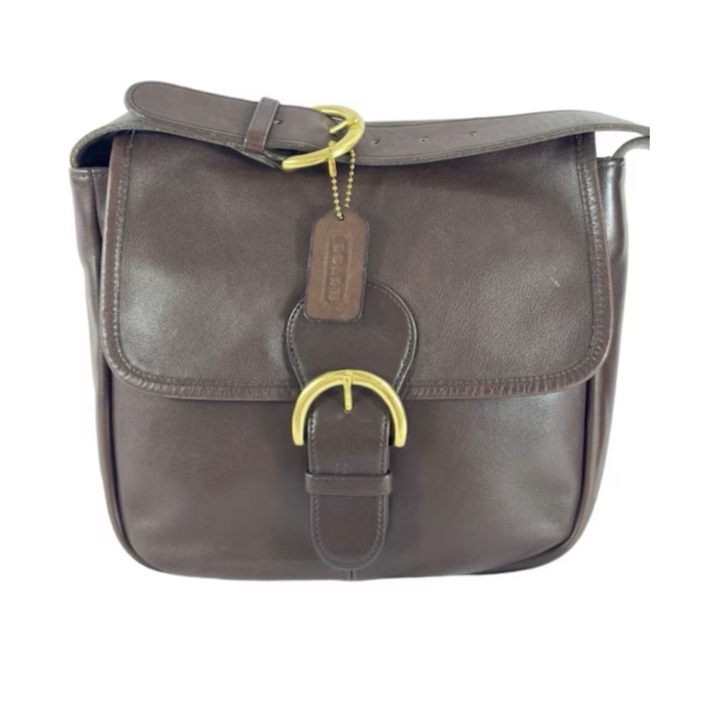 Coach Vintage Bedford Flap 4164 Mahogany Brown Leather Shoulder Bag USA 1997